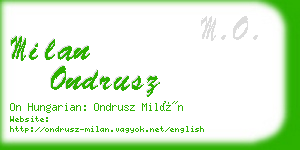 milan ondrusz business card